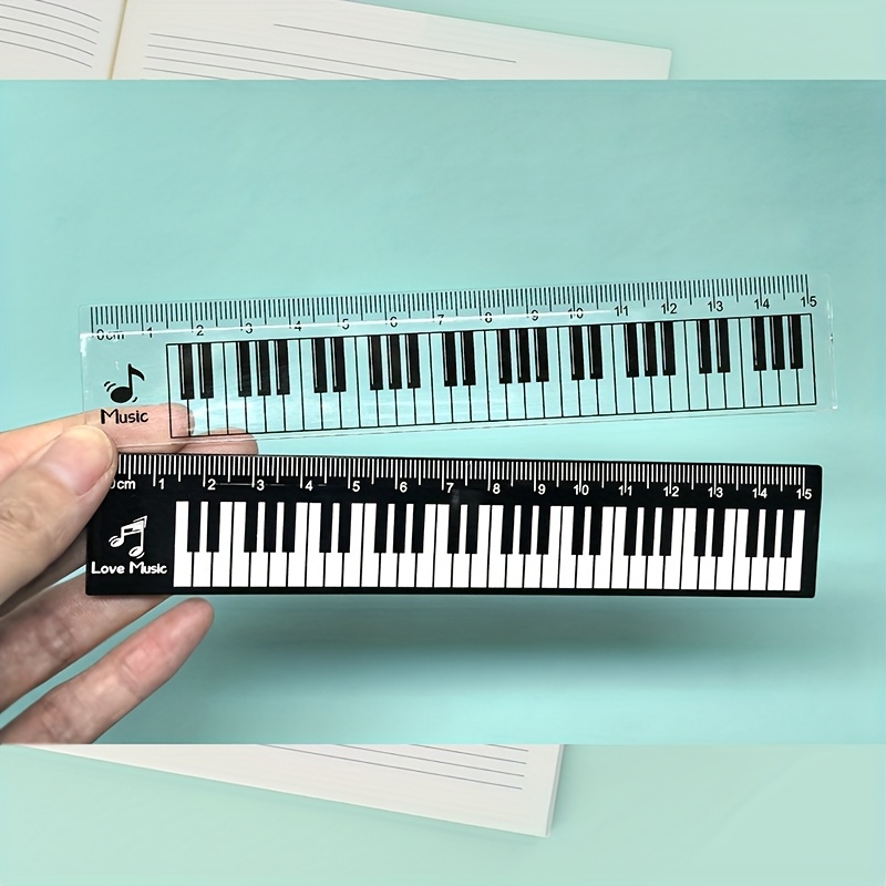 Ruler Set Transparent - 2 pezzi/set, righello con motivo tastiera