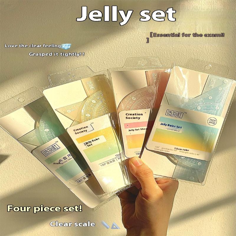 Ruler Set Transparent - 4 pz/set 15 cm gelatina righello