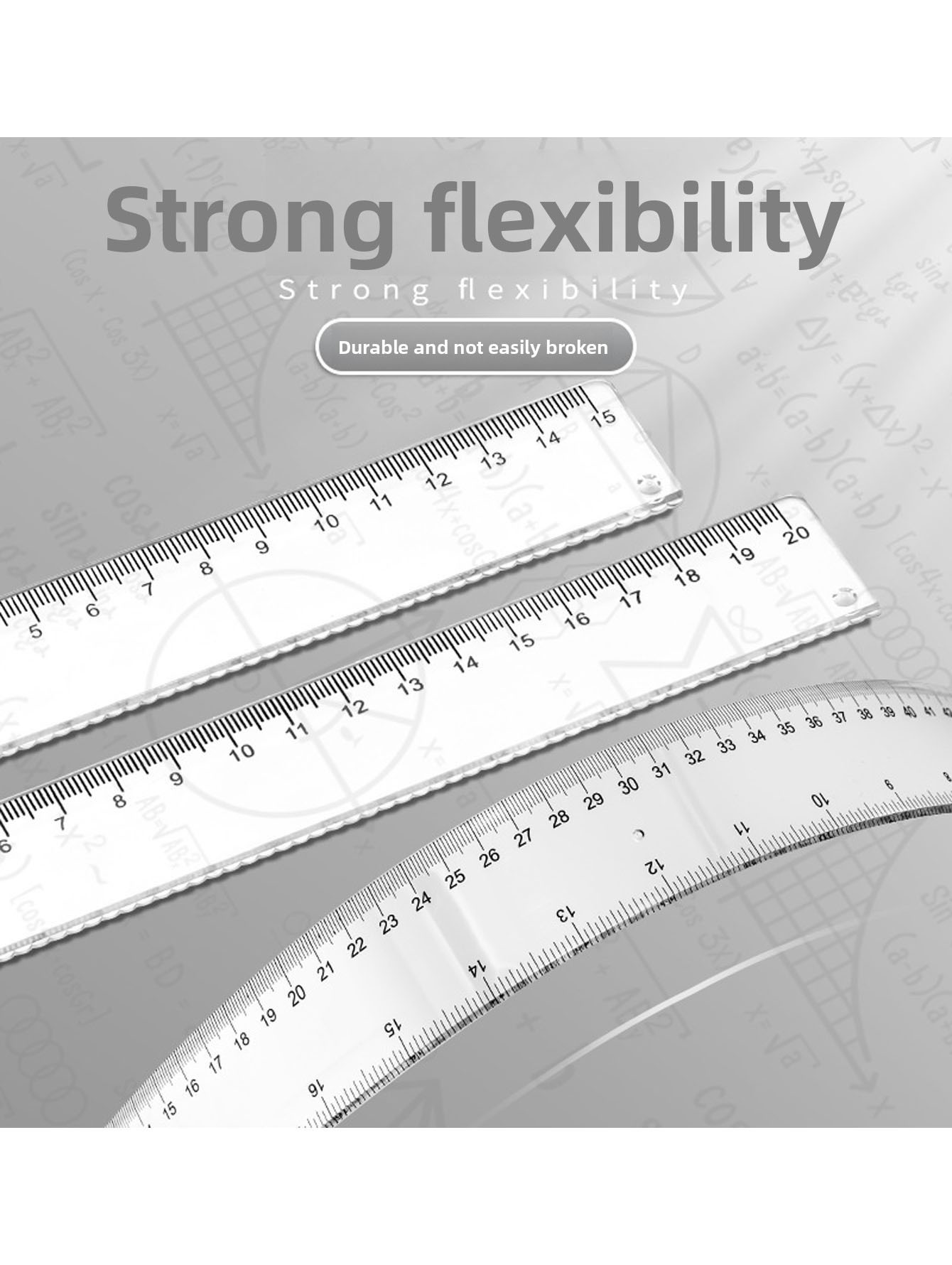 Ruler Set Transparent - Righello in plastica trasparente per disegno