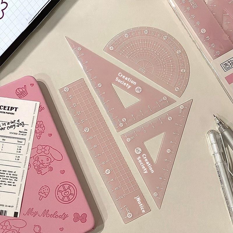 Ruler Set Transparent - Set di 4 Righelli Trasparenti da