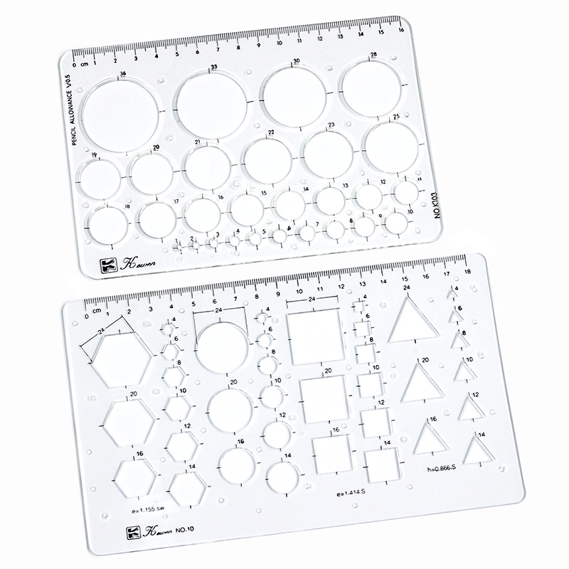 Ruler Set Transparent - Dimensioni di disegno trasparente quadrato righello
