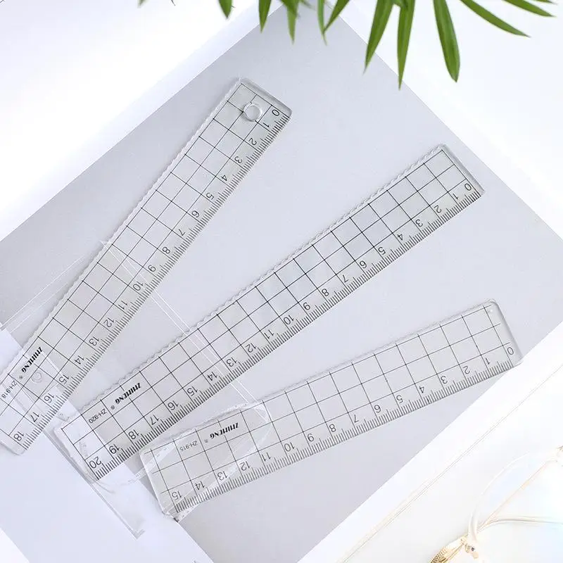 Ruler Set Transparent - 1 pz Simple15cm 18cm 20cm trasparente