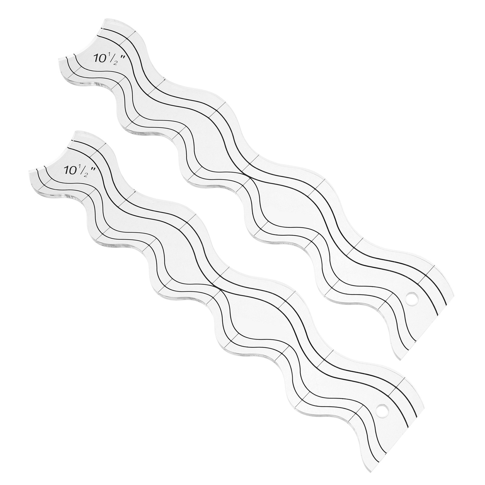 Ruler Set Transparent - Set di 2 Righelli Ondulati in