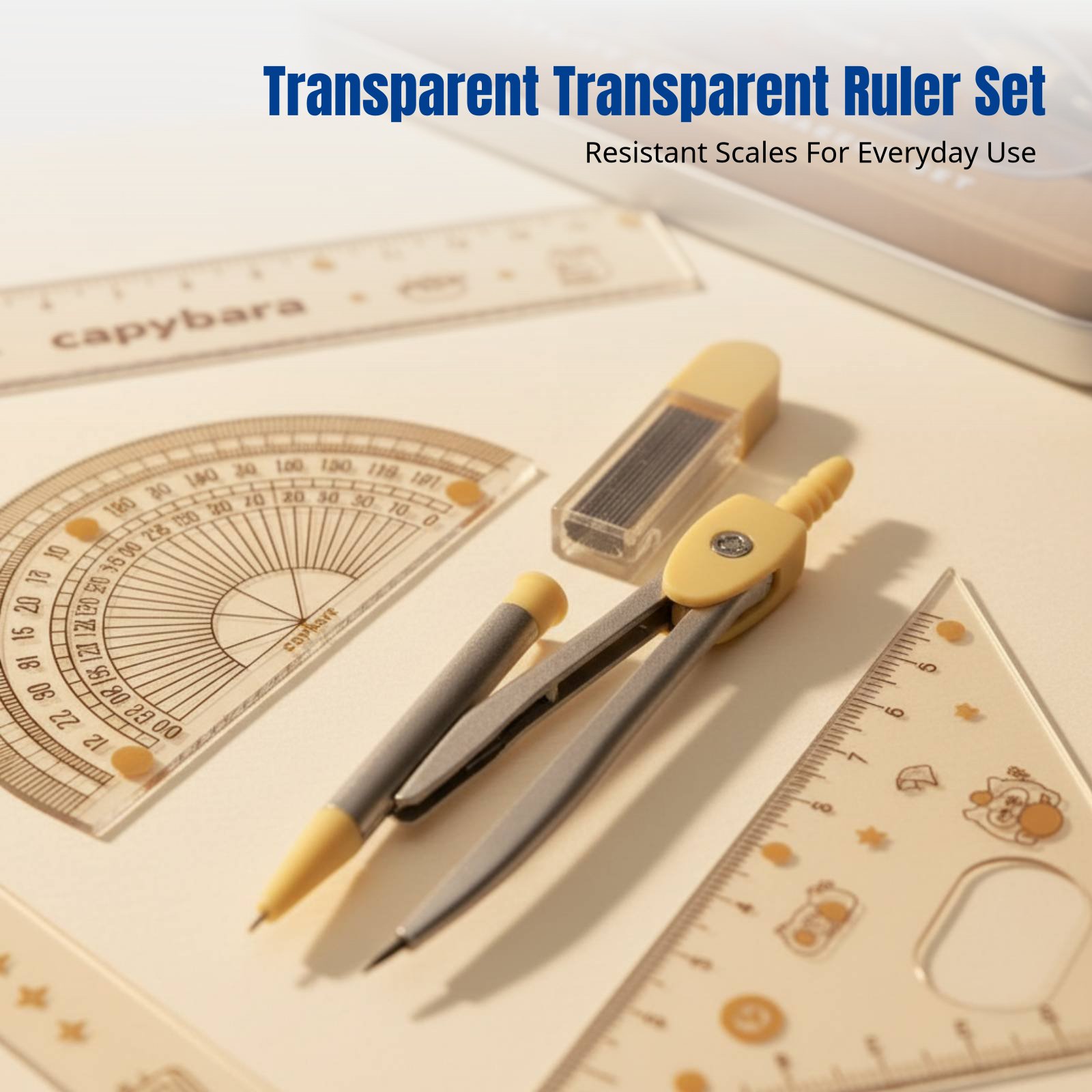Ruler Set Transparent - Set di righelli per studenti, tema