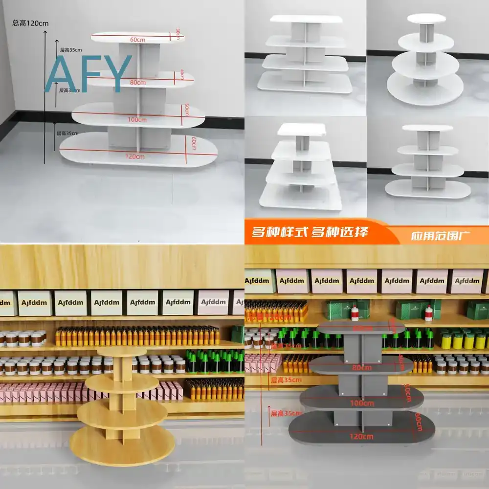 Stationery Office Supply Store - Mobiletto Rotondo in Legno per Supermercati